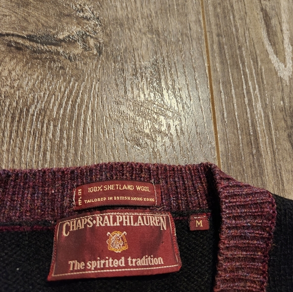 Vintage Chaps Ralph Lauren 100% Shetland Wool Vest - Picture 2 of 3